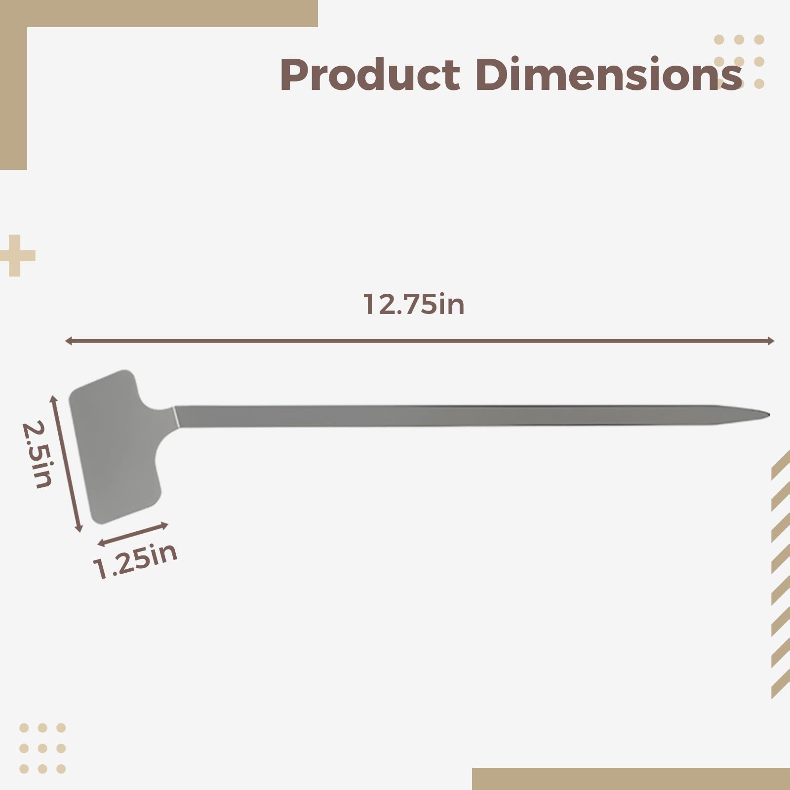 20 Stk. Edelstahl Pflanzenetiketten mit 2 Markern, 32,4 cm Metall Pflanzenmarker, wasserbeständig, wiederverwendbare Gartenschilder, 6,4 cm breite Beschriftungsfläche für Garten und Baumschule