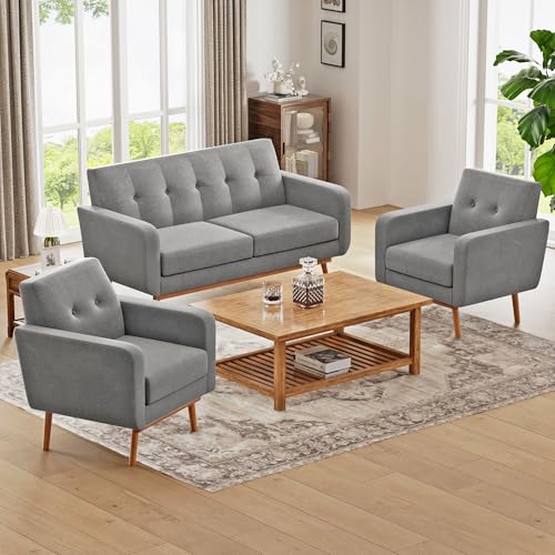 HUIMO Living Room Set, Button Tufted Living Room Furniture Sets,