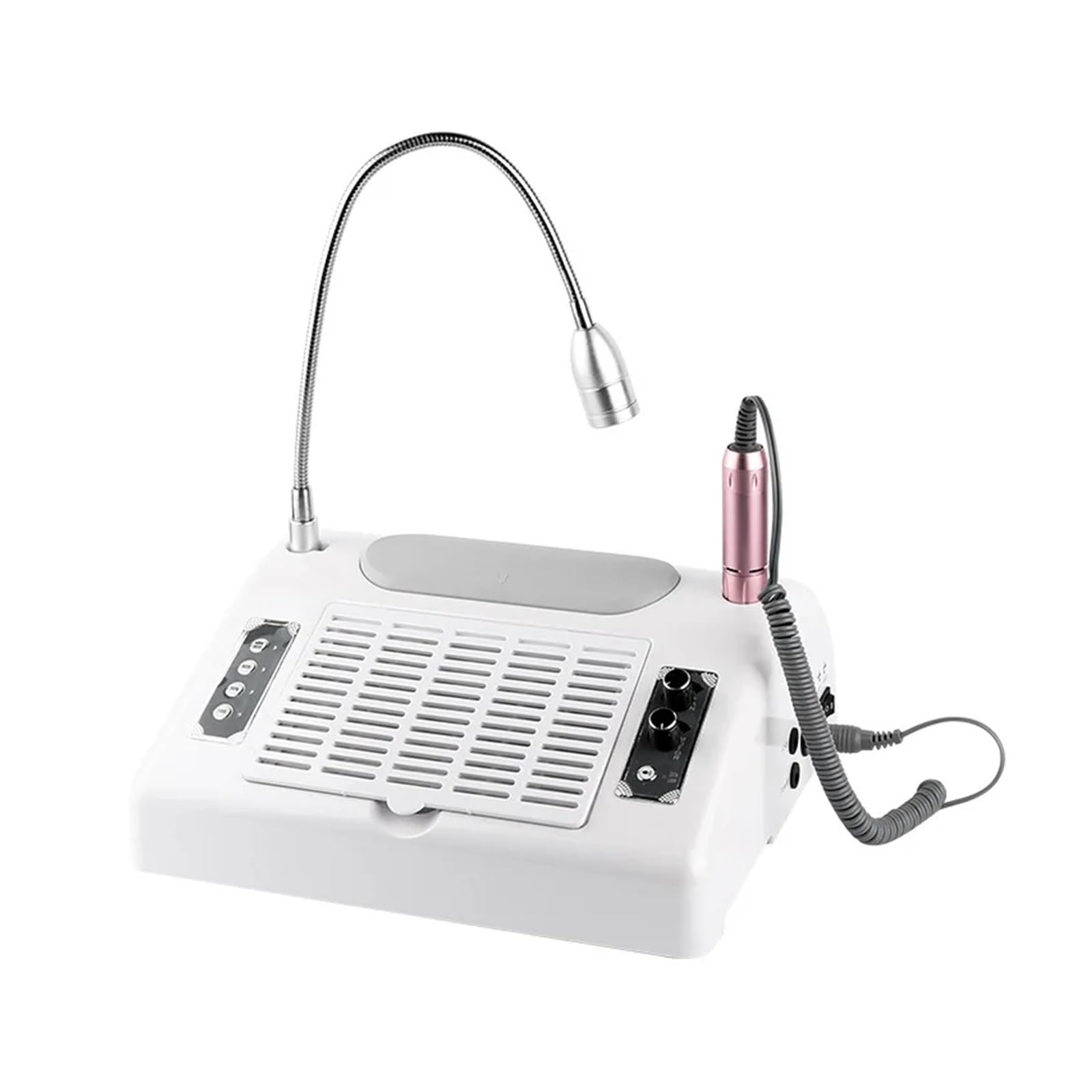 Dust Extractor, 5-in-1 Strong 80W Suct Nail Dust Collector Vacuum Cleaner High Power 4500RPM for Cleaning with Drill Handle LED Lamp Light for Beginners