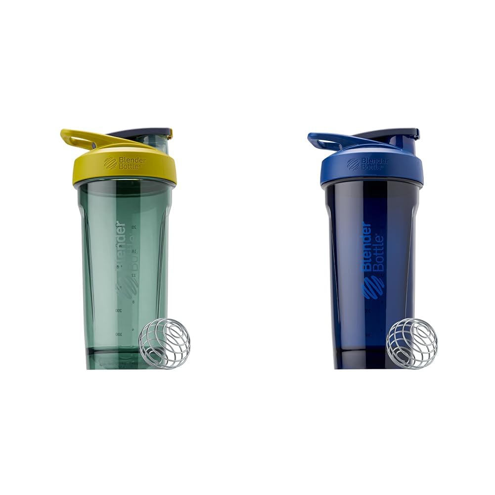 BlenderBottle 28-Ounce Strada Shaker Cup Bundle - Yellow and Blue