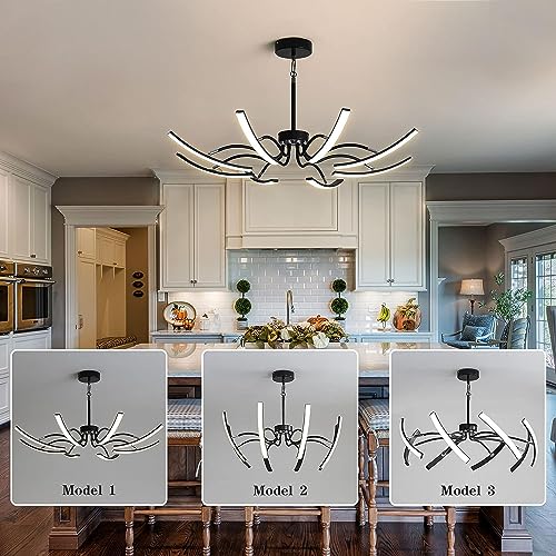 Lustre suspendu à LED industriel variable pour salon et chambre - 3
