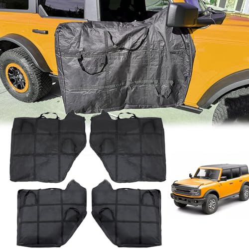 Broaddict Door Storage Bag Fit for 2021-2026 Ford Bronco 4-Door Front and Rear Door Bags 4PC
