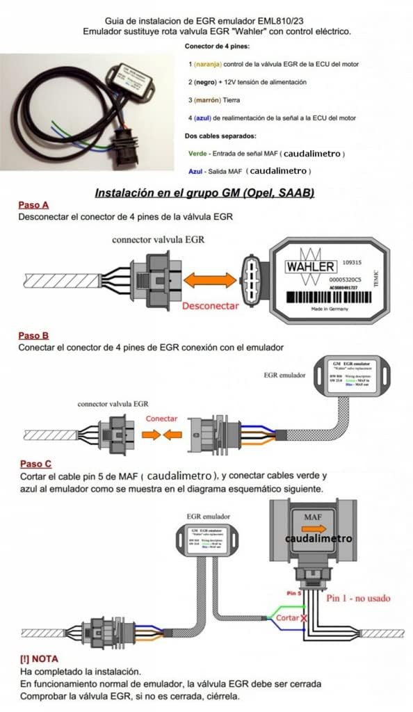 EMULADOR ANULAR VÁLVULA EGR WAHLER 7375D CON CONTROL ELÉCTRICO OPEL