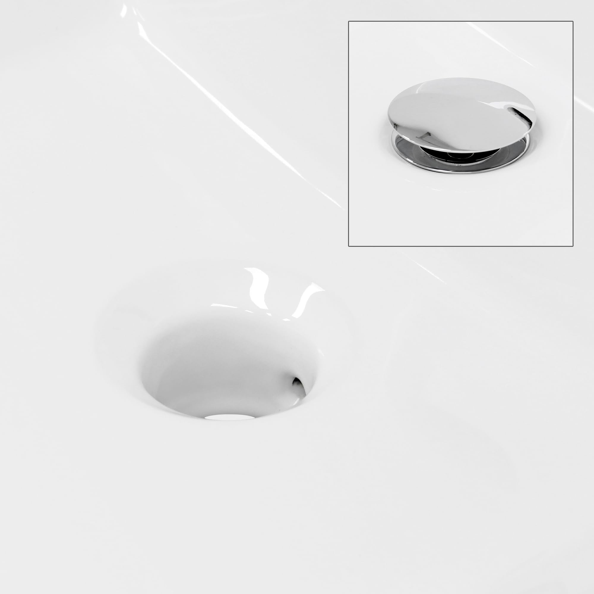 ECD Germany Lavabo da Appoggio in Ceramica Bianco Lucido Rettangolare 605x365x130 mm Design Moderno Lavello Lavandino Lavamano Bacinella per Ospiti Sanitari Rubinetteria per Bagno Casa