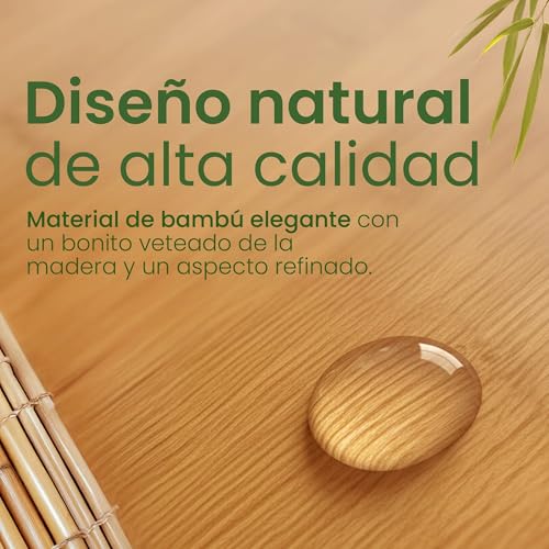 CLP Lenca - Cesto para la ropa sucia (madera, 90 L, lavable, marco de bambú, para baño, color natural) - imagen 6