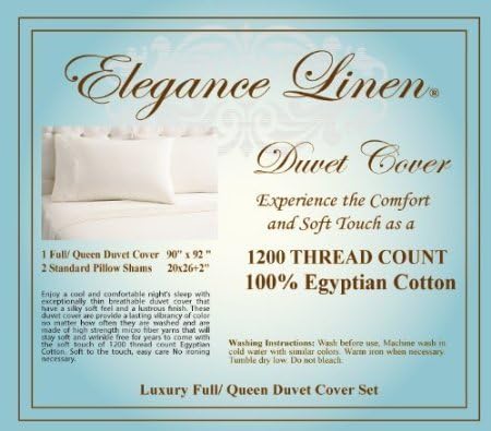 Elegance Linen 1200 Thread Count Egyptian Quality- WRINKLE RESISTANT - 3pc Duvet Cover Set, Solid, Full/Queen, Light Brown/Taupe