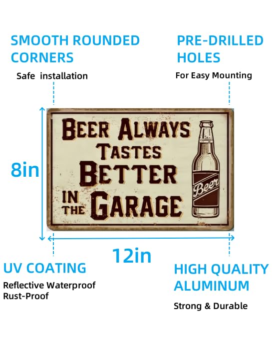 Save on Funny Beer Tin Sign - Vintage Metal Wall Decor for Garage - Image 6