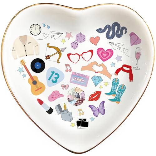 Singer Inspired Ring Dish, Ceramic Jewelry Tray for Music Fans, Birthday Gift for Girls Women, Gifts Idea for Christmas, Friendship Fun Presents, Trinket Rings Earrings Necklaces Key Decorative Dish