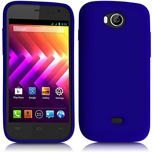 Seluxion - Housse Etui Coque en Silicone Bleu pour Wiko Iggy + Film de Protection
