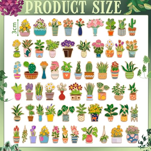 Image of Landical 30 /60 Pcs Cute Enamel Pins Bulk Plant Flower Animal Halloween Gothic Fall Pumpkin Cartoon Lapel Pin Brooches Jewelry Gift for Backpack Clothes Hats Accessories