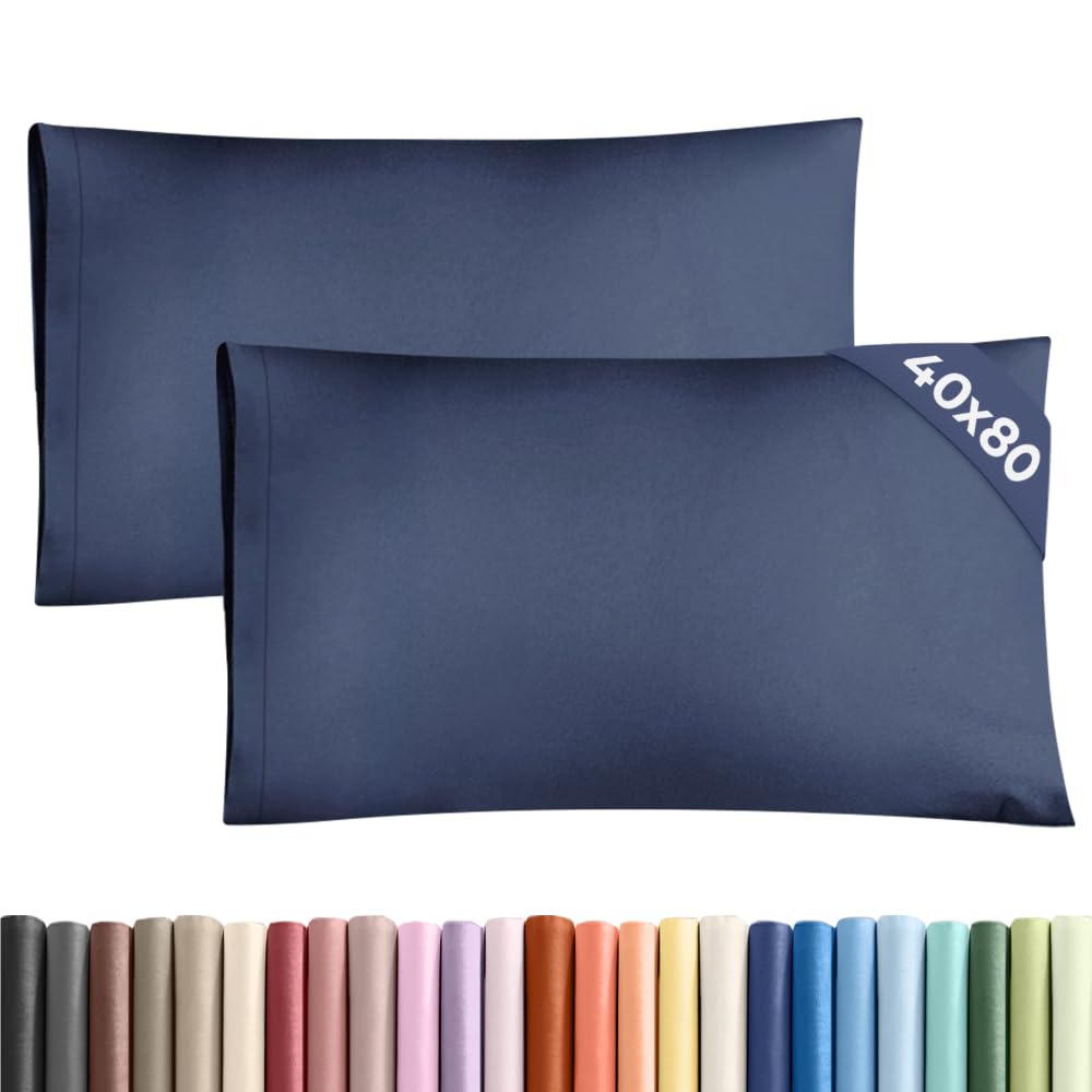 Federa 40x80 Blu marino - Set da 2 - Federe in Microfibra di Alta Qualità - Morbide, Confortevoli e Lavabili in Lavatrice - Federa 40x80 per Cuscini, Set 2 Federe Blu marino - OEKO-TEX Certificato