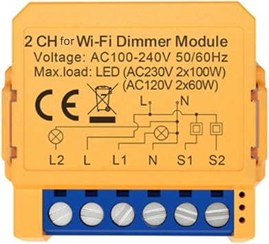 Smart WiFi Light Switch For Wifi Switch Module Smart Dimming Switch Module, With Voice Control & APP Remote Control For Lighting Adjustments, Small Contact Switch Module2 gang