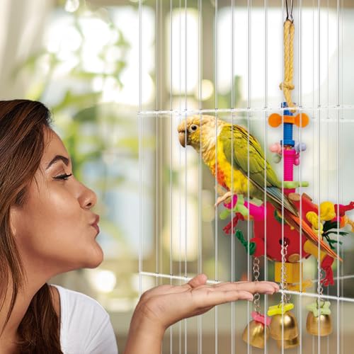 Premium Bird Toys, Bird cage Toys, Parrot Toys, Suitable for Parakeets, Budgies and Amazons, Macaws, African Grey Parrots, Durable chew Toys for Large Birds - Image 3