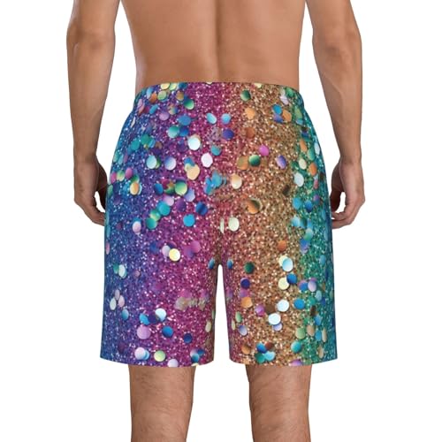 Rainbow Glitter Men's Quick Dry Swim Trunks Summer Beach Board Shorts Swimming Swimwear3