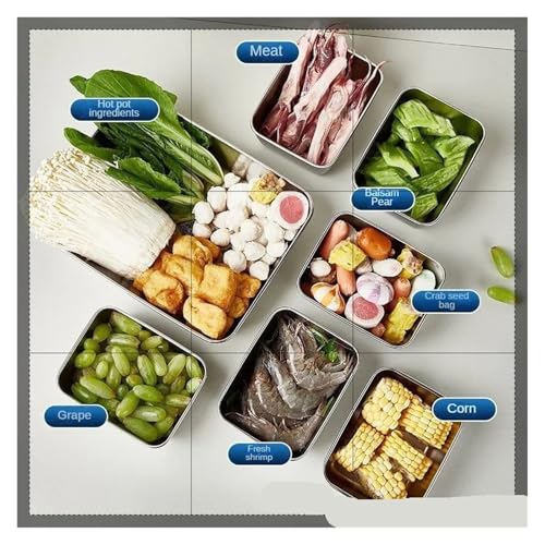 Fiambrera de acero inoxidable GHHZML recipiente rectangular con tapa 4