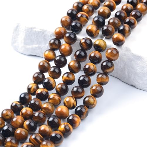 10mm Natural Yellow Tiger Eye Beads Round Gemstone Loose Beads for Jewelry Making (36-38pcs/strand) - 3