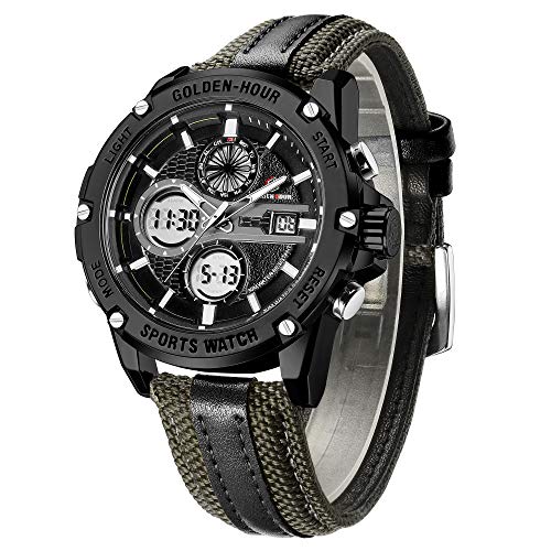 Sports Men's Quartz Watches Analog Digital, LED, Waterproof, Military, Army Watch Multi-Functional Outdoor Wristwatches for Men