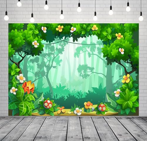 Fondo fotografico BELECO 7x5ft Jungla Bosque miniatura 4