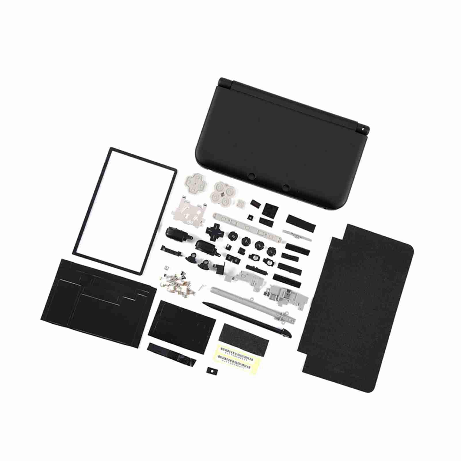 Estuche de Carcasa Completa, Piezas de Reparación Kit Completo de Carcasa de Repuesto para 3DS XL Negro (Negro)