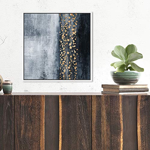 The Oliver Gal Artist Co. Abstract Framed Wall Art Canvas Prints 'Down The River' Paint Home Décor, 16 in x 16 in, Blue, Blue - Image 5
