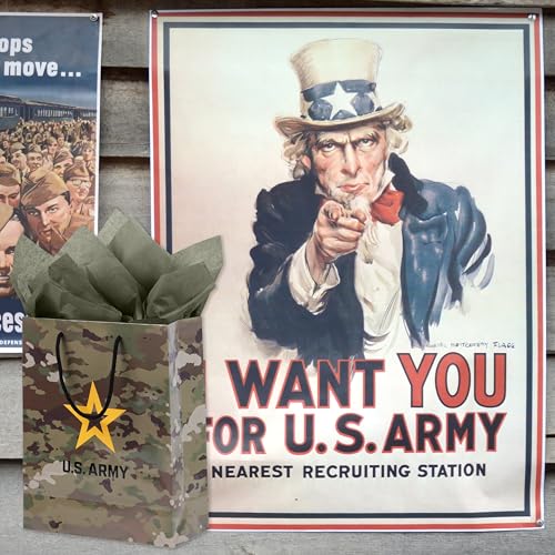 Havercamp U.S. Army Gift Bag! Includes 2 Pcs. Of Hunter Green Tissue. This Officially Licensed Bag Makes Every Gift Exceptional thumb #3