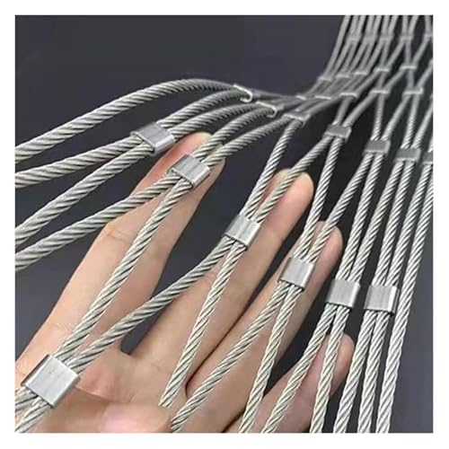 Malla de Alambre Malla Tejido Red de Cuerda de Acero Inoxidable 304, Malla de 5 cm, Red de Seguridad para escaleras, Red de Cerca Tejida Resistente a Impactos y anticaídas, diámetro del Alambre de 2