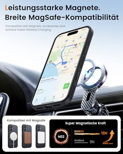 Silicone antichoc iPhone 17 mat noir avec support compatible MagSafe - 3
