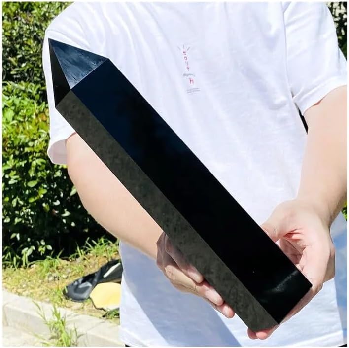 1pc 400-450g Obsidian Obelisk Quartz Crystal Column