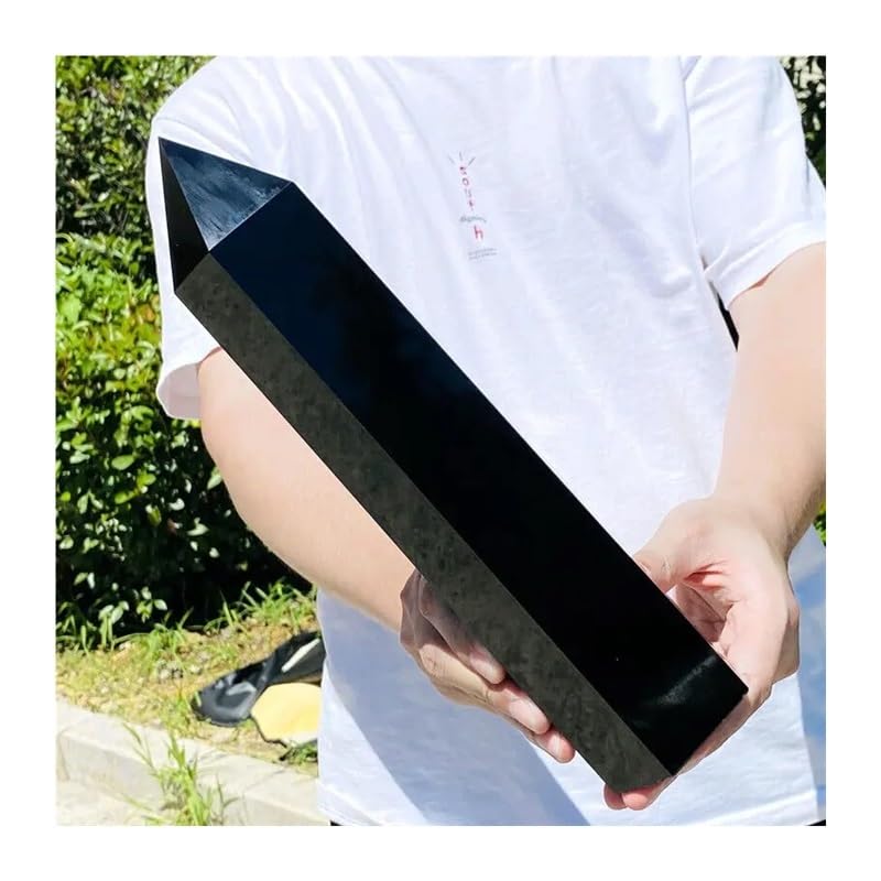 Obélisque d'obsidienne de 500g : colonne de cristal de quartz d'exception - 6