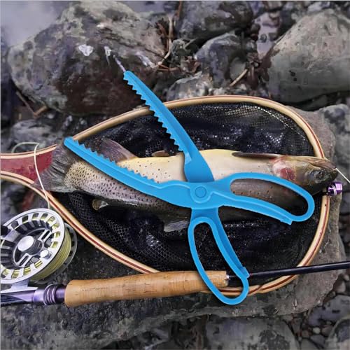 Cracrab Fish Gripper Fishing Pliers Gripper 10Inch Fish Grabber Tool Saltwater Fish Holder Clamp Fish Lip Gripper With Lanyard thumb #5