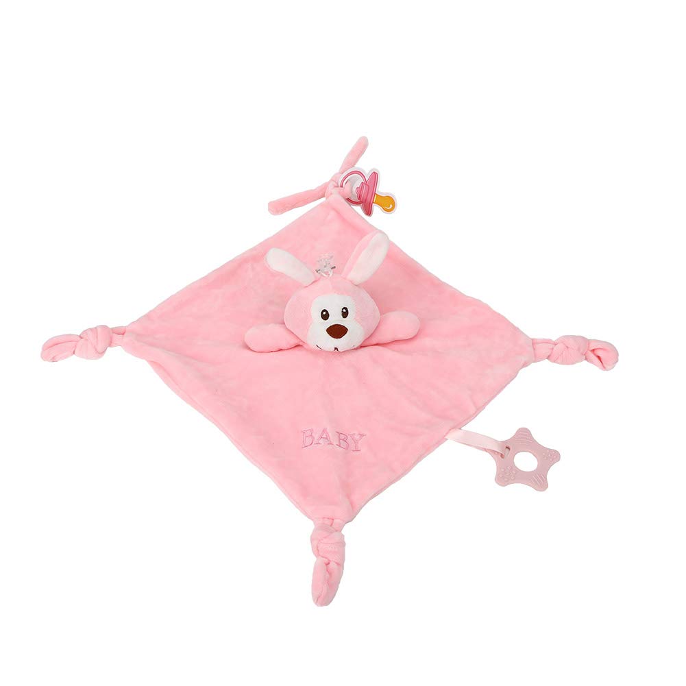 Noworodkowy Kocyk Pluszowy, Miękki Kocyk na Ręcznik dla Kojących Niemowląt w Kolorze Różowego Królika (PINK)