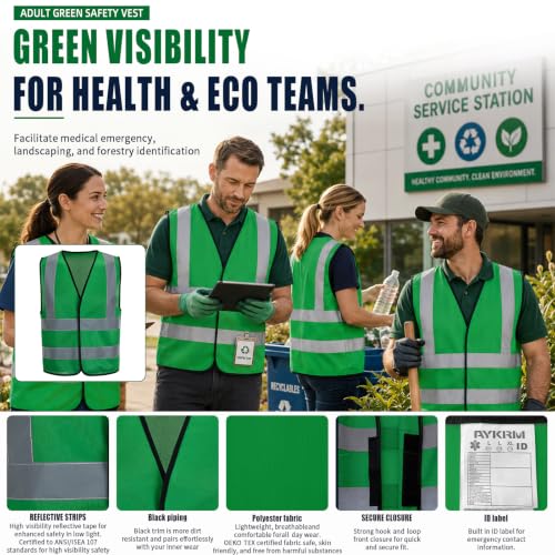 Image of AYKRM 12 colour High visibility viz vest hi vis viz reflective work construction safety vest (XS-8XL)