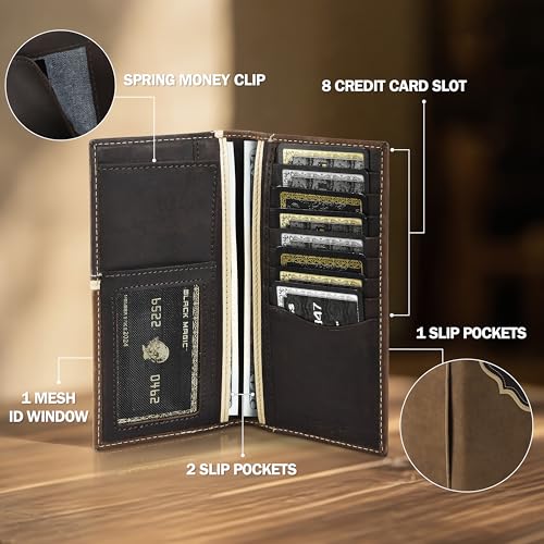 Wrangler Men's Bifold Wallet with Contrast Corner Patch, Genuine Leather, Gift for Him4