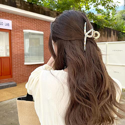 Big Hair Claw Clips Large Butterfly Hair Clips for Women 4.7" Large Acetate Metal Claw Clip for Girls Hair Accessories for Long Thick Hair (Mixed Green) - Image 3