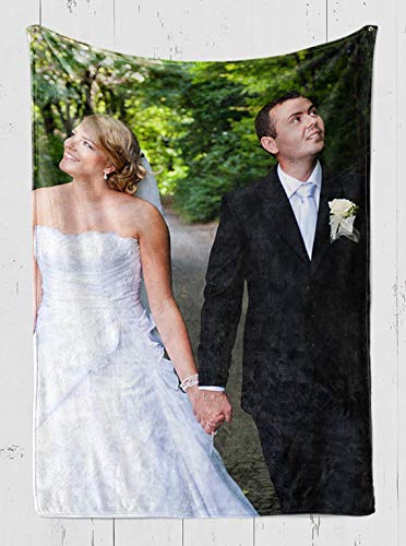 Personalized Blanket from Photo and Texts, Custom Blankets with Photos Collage, Personalized Throw Blankets for Family. Best Gifts for Valentine's Day, Birthday Wedding, Couple Gifts, Full Color