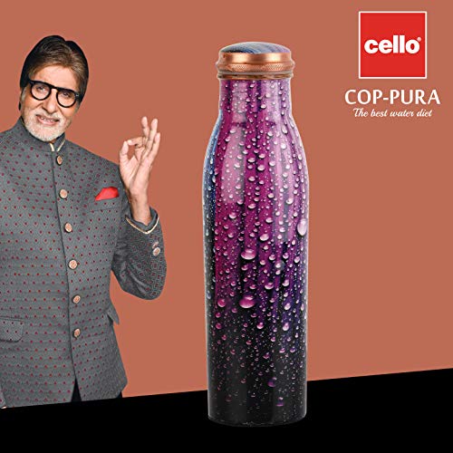Image of Cello Cop- Pura Good Earth Copper Bottle, 1000 Ml, Dew, Set of 1