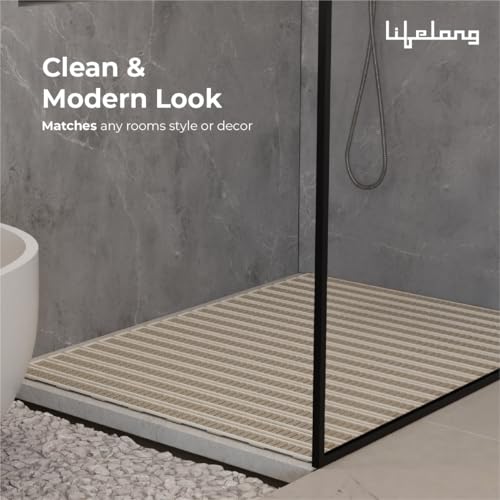 Image of Lifelong Bathmat for Home | Anti-Skid Bathroom Mat, Water Resistant Non-Slip Floor Mat for Bathroom, DIY Customisable Size Mat for Kitchen, Quick Drying Foot Mat, Silicone Suction Cup for Strong Grip