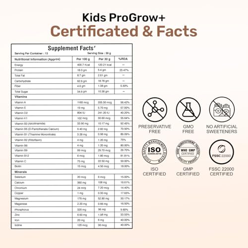 Image of Miduty ProGrow+ Kids Chocolate Shake with Whey, MCT & Colostrum - Supports Growth, Energy, Brain & Immunity - With Active Vitamins, Minerals & Herbal Extracts - Chocolate, 30g