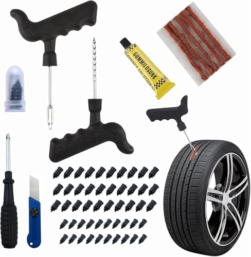 Image of Tire Repair Nail Vacuum Tire Repair Kits Tire Screws Plug Fast Tool Self-Service Suitable for Car Motorcycle Jeep Tire Puncture Repair (50Pcs)