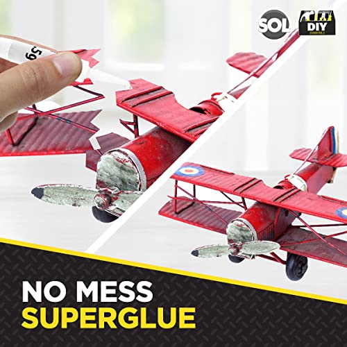 SOL 24pk Single Use Superglue 1.5g Fast Bond Adhesive Super Glue All Purpose for Metal Plastic Leather Ceramic Rubber Craft Repairs DIY Fixing Household Projects Compact Sachets Precision Application