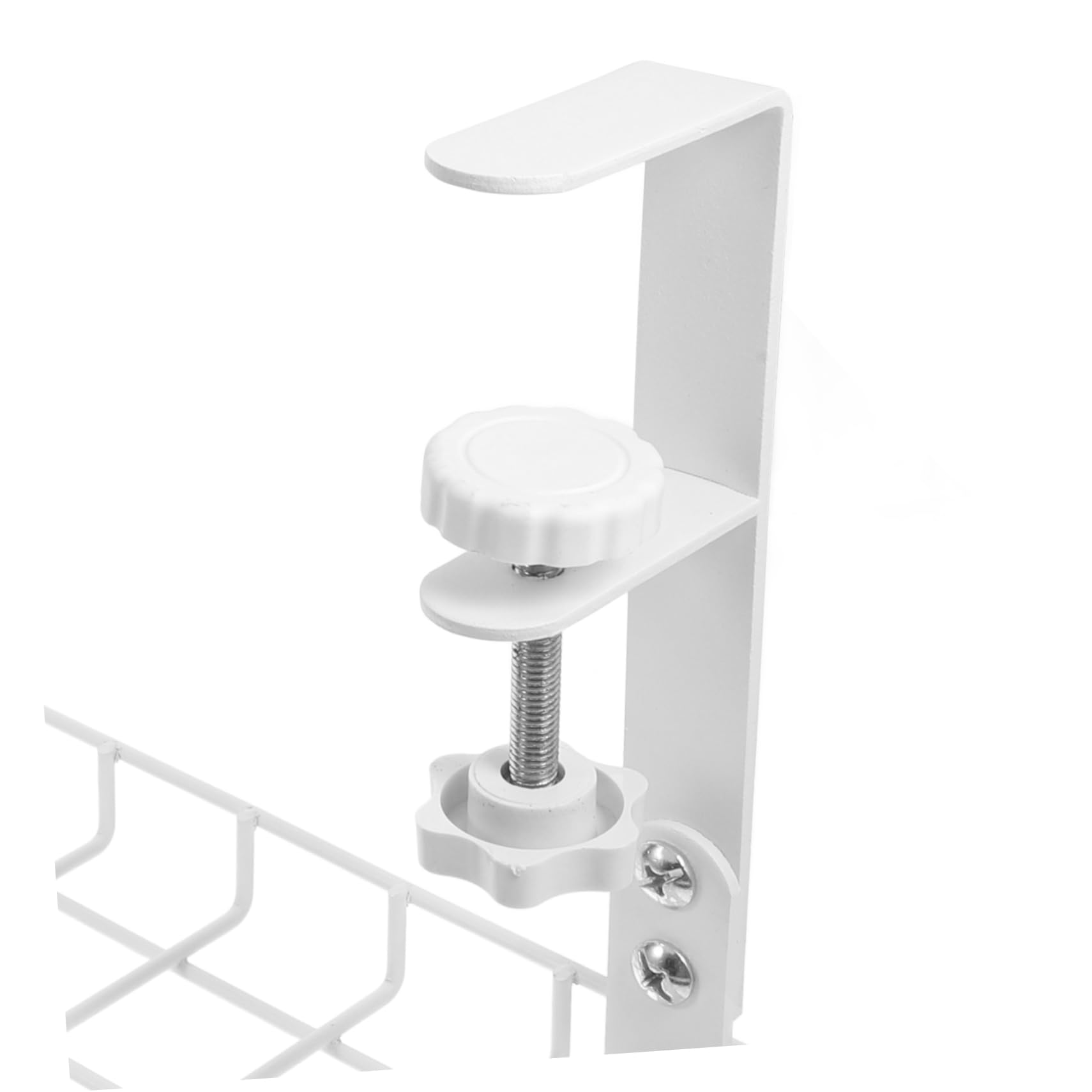 NUOBESTY Organizzatore di Cavi da Scrivania senza Trapano in Ferro Bianco Grande Capacità per Ufficio e Setup Gaming Design Moderno Minimalista