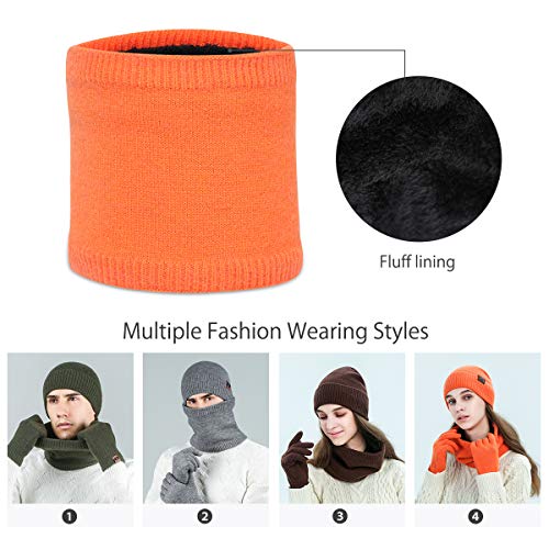 LumiSyne Invernali 3 Pezzo Cappello in Maglia con