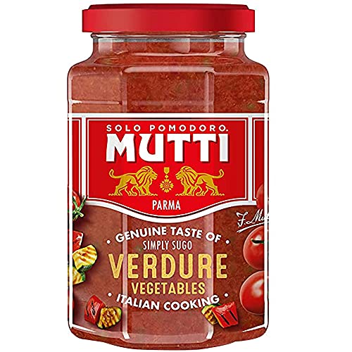 Mutti Simply Sugo Verdure Grilled Vegetables Italian Cooking Pasta Sauce, Red, Vegetable, 400 g