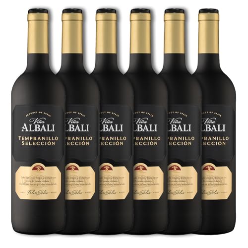 Viña Albali Tinto Tempranillo, Paquete de 6 x 750 ml - Total: 4500 ml