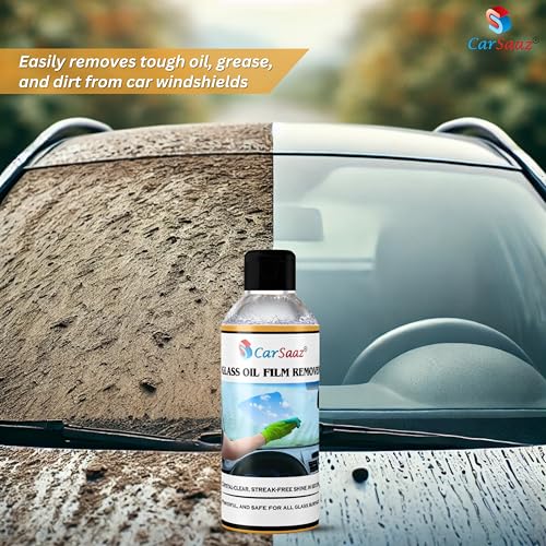 Image of CAR SAAZ Car Windshield Cleaner Oil Film Remover for Glass (Pack of 2) 100ml Each | Removes Water Spots & Grime on Windshield, Mirrors & Windows