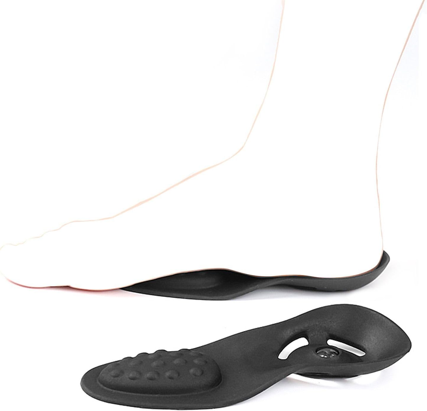 3/4 Orthotic Magnetic Insole - Arch Support Massage Half Insert Relieve Flat Feet Over-Pronation Foot Pain Plantar Fasciitis Fatigue, Relax Sole Muscle Improve Blood Circulation