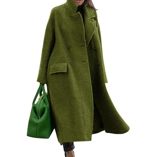 CHARTOU Women Oversized Long Winter Coats Warm Wool Blend Pea Trench Coat Overcoat