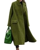 Women Oversized Long Winter Coats Warm Wool Blend Pea Trench Coat Overcoat