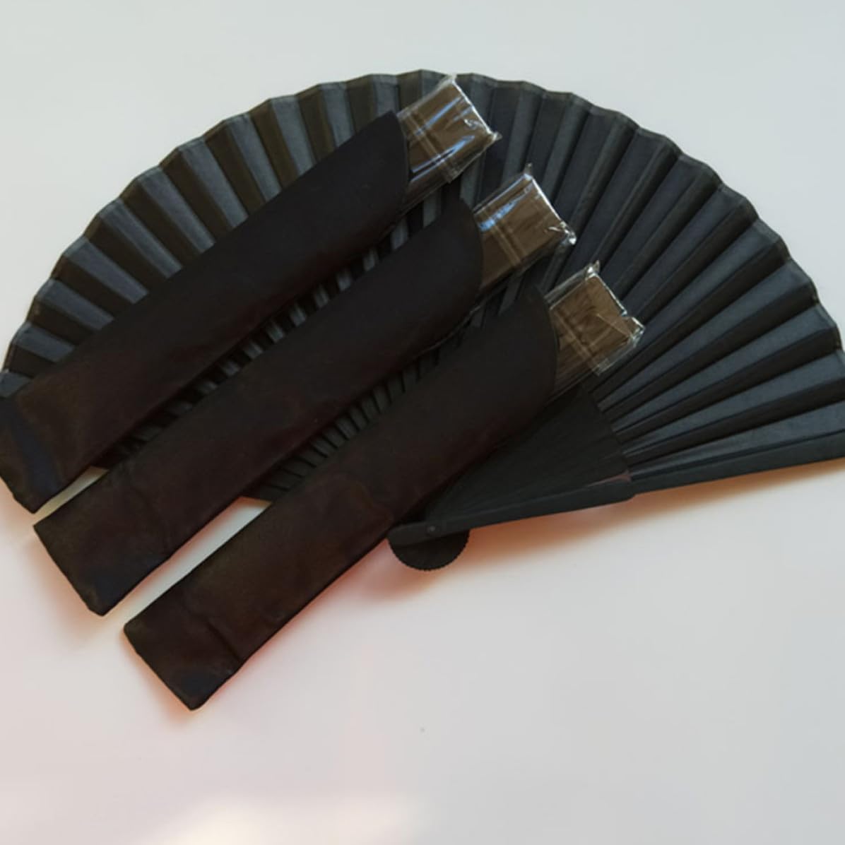 BESPORTBLE 2 Sets Black Foldable Silk Fans for Women Handheld Fans with Storage Bag Portable and Elegant for Performance and Dance