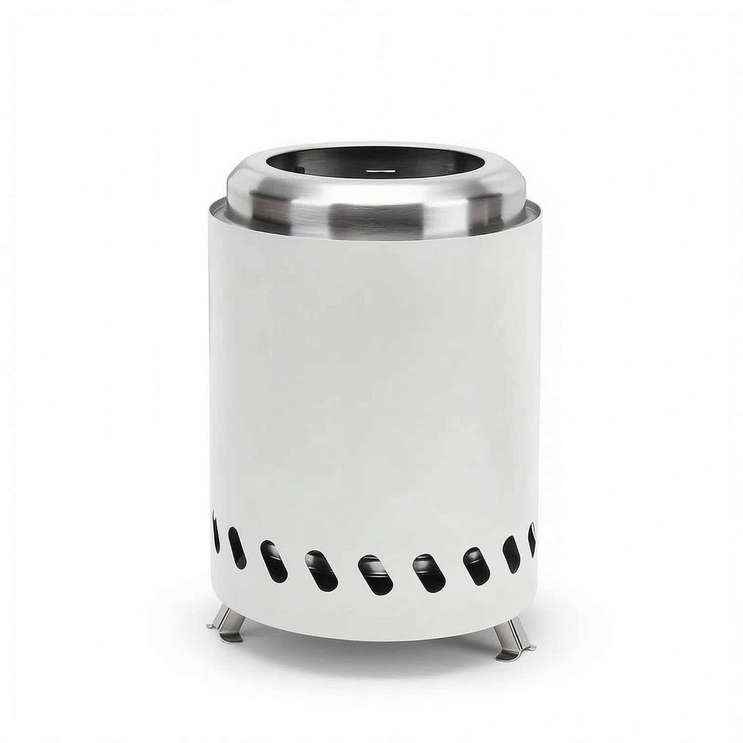 Compact Camping Wood Heater Ventilated Wood Combusting Camp Heater Space-Saving Portable Fire Bowl Sturdy for Campers, Backpackers, Backyard, Patio, Grilling, White, 14-14-20cm-picture-15